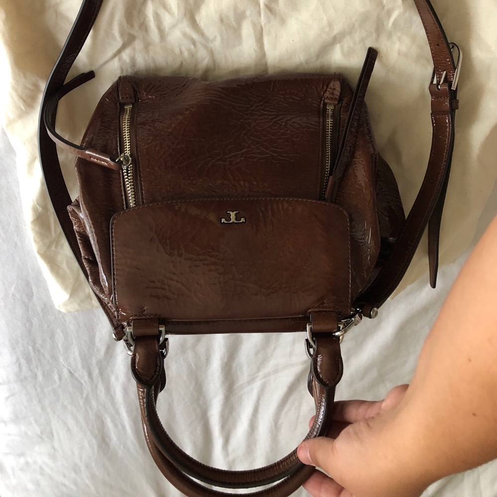 Tory Burch Half Moon Patent Leather Satchel